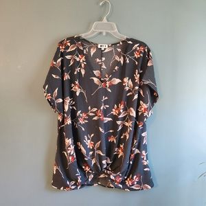 West K floral satin shirt
